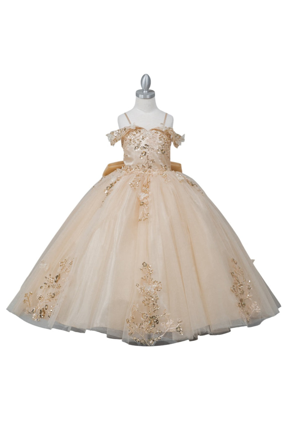 Girls Butterfly Off Shoulder Gown by Cinderella Couture 8111