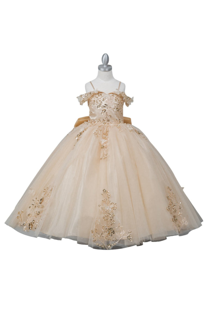 Girls Butterfly Off Shoulder Gown by Cinderella Couture 8111