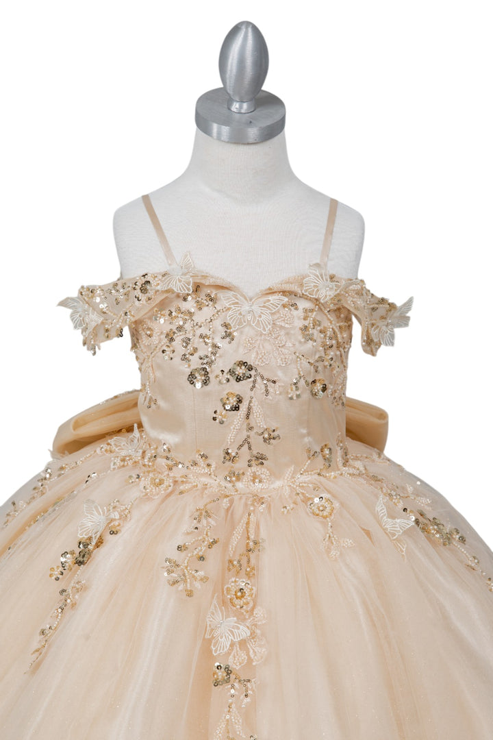Girls Butterfly Off Shoulder Gown by Cinderella Couture 8111