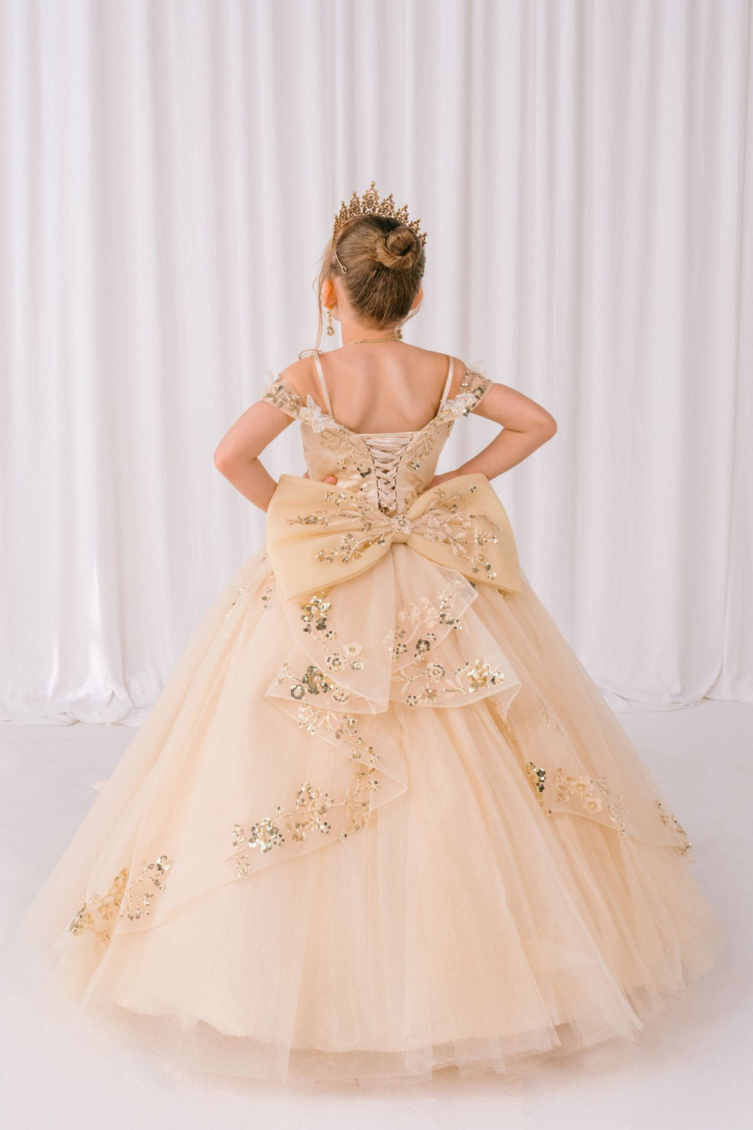 Girls Butterfly Off Shoulder Gown by Cinderella Couture 8111