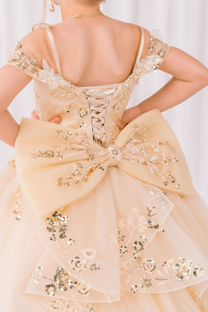 Girls Butterfly Off Shoulder Gown by Cinderella Couture 8111