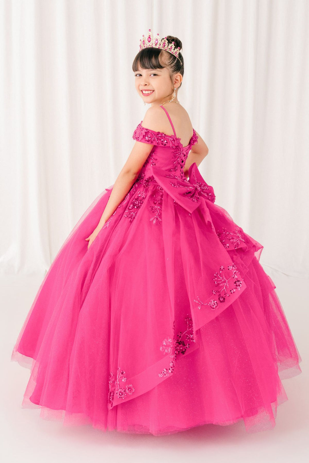 Girls Butterfly Off Shoulder Gown by Cinderella Couture 8111