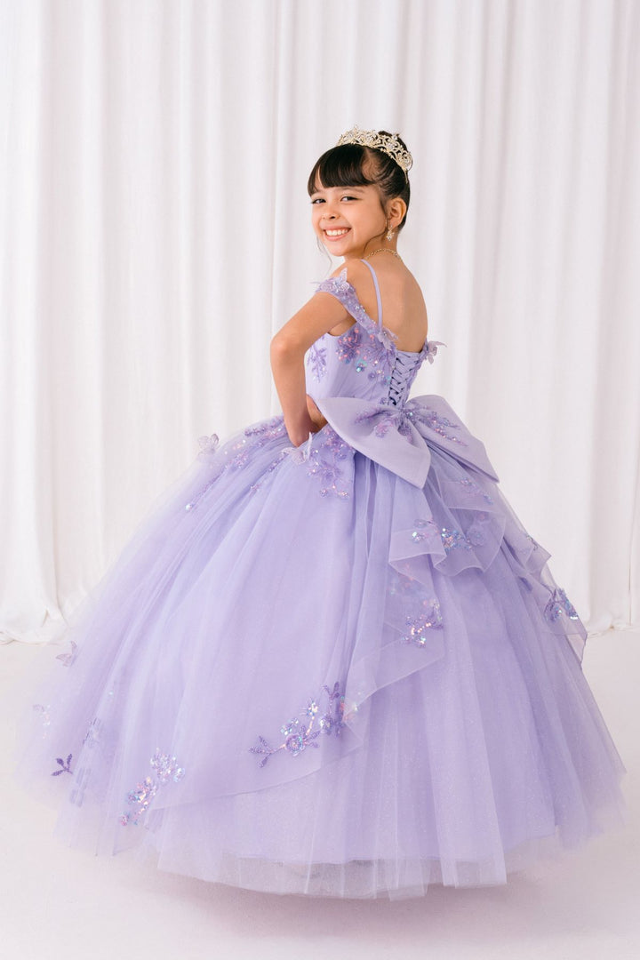 Girls Butterfly Off Shoulder Gown by Cinderella Couture 8111