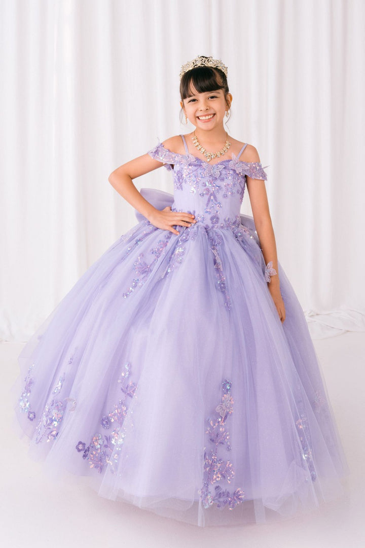 Girls Butterfly Off Shoulder Gown by Cinderella Couture 8111