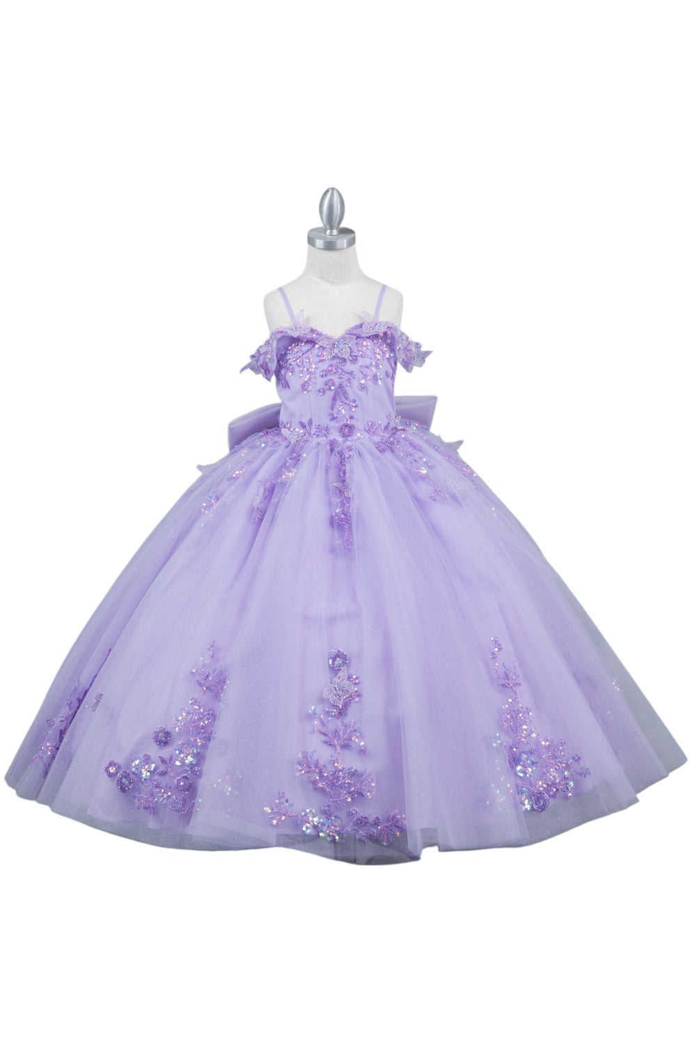 Girls Butterfly Off Shoulder Gown by Cinderella Couture 8111