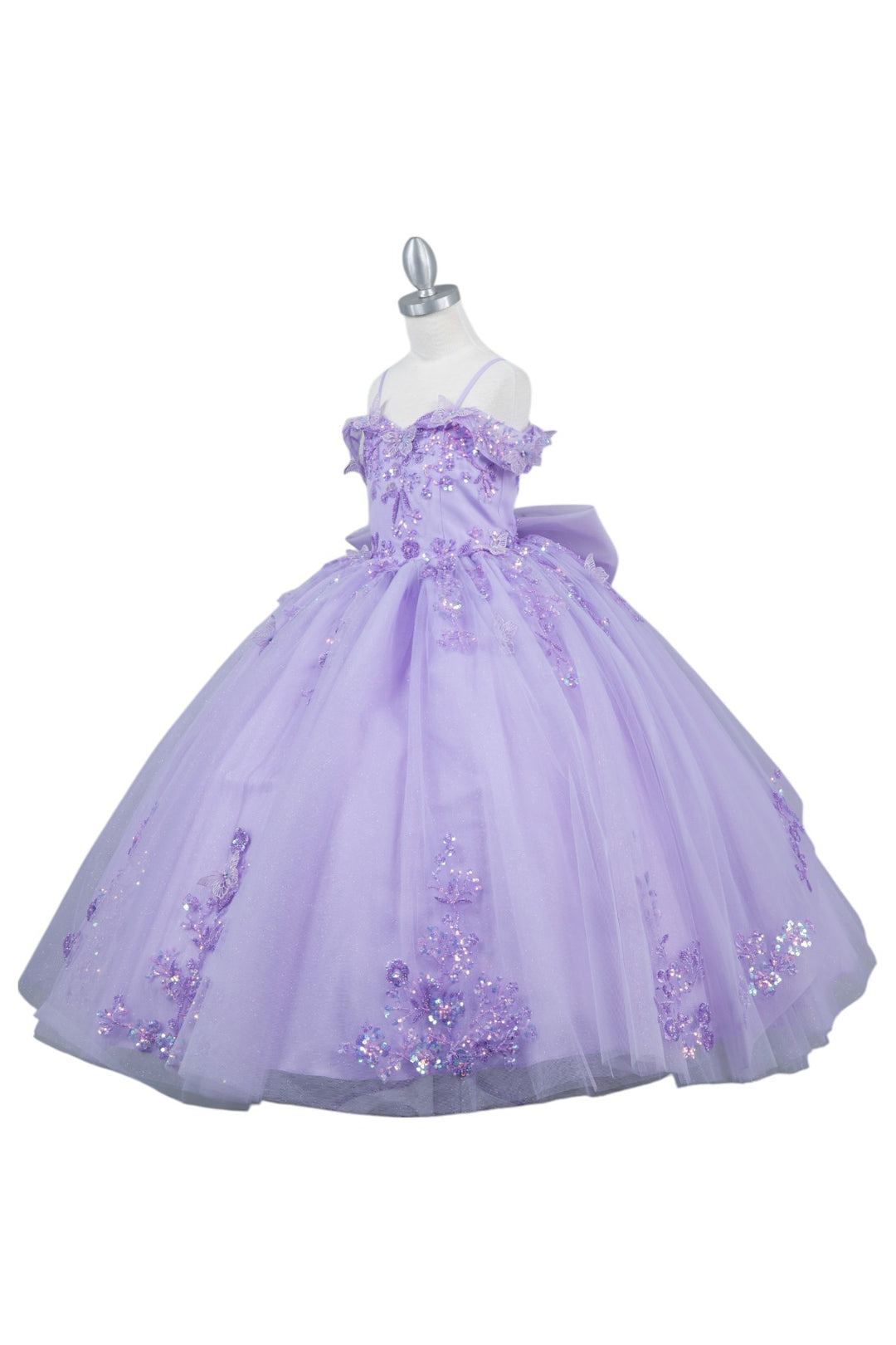 Girls Butterfly Off Shoulder Gown by Cinderella Couture 8111