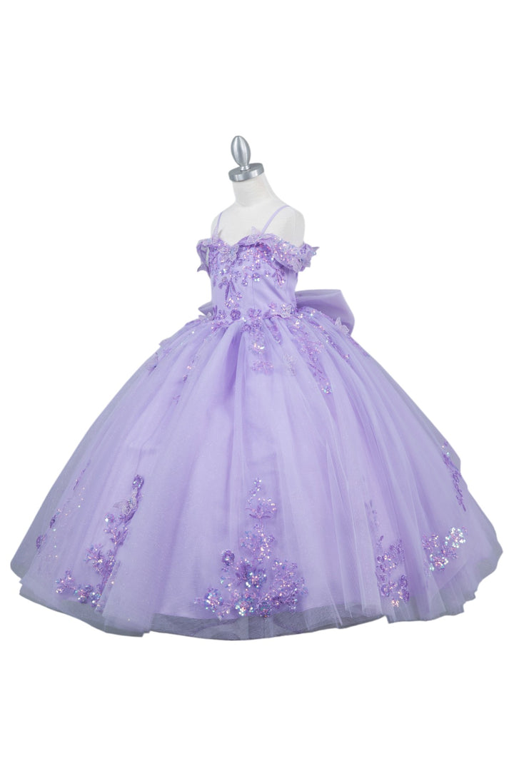 Girls Butterfly Off Shoulder Gown by Cinderella Couture 8111
