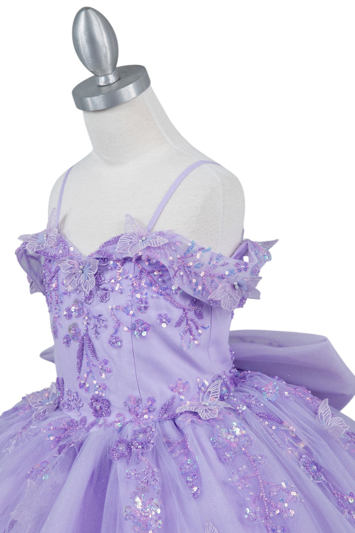 Girls Butterfly Off Shoulder Gown by Cinderella Couture 8111