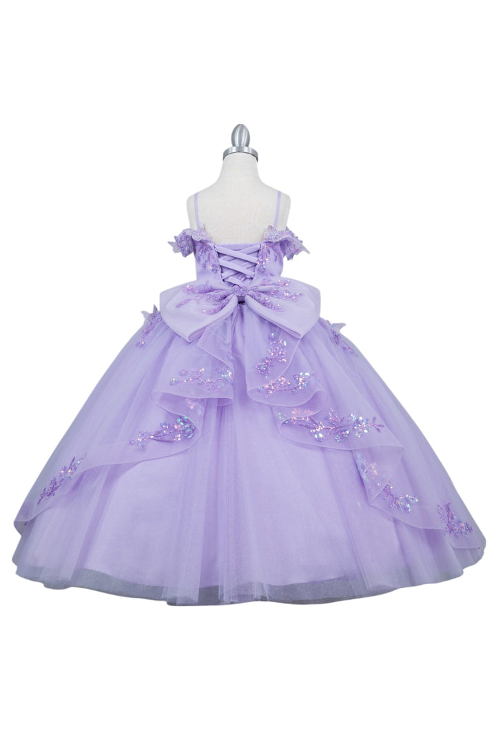 Girls Butterfly Off Shoulder Gown by Cinderella Couture 8111