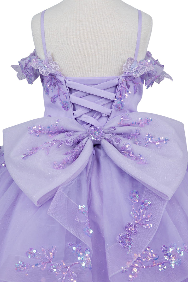Girls Butterfly Off Shoulder Gown by Cinderella Couture 8111