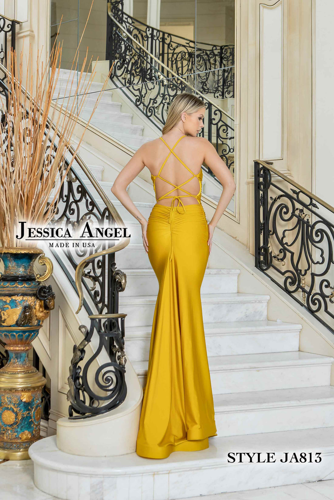 Jersey Fitted Sleeveless Gown by Jessica Angel 813