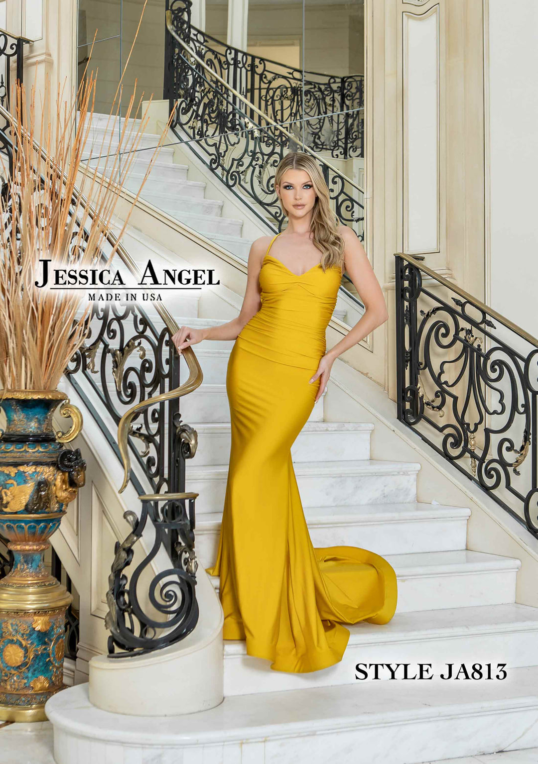 Jersey Fitted Sleeveless Gown by Jessica Angel 813