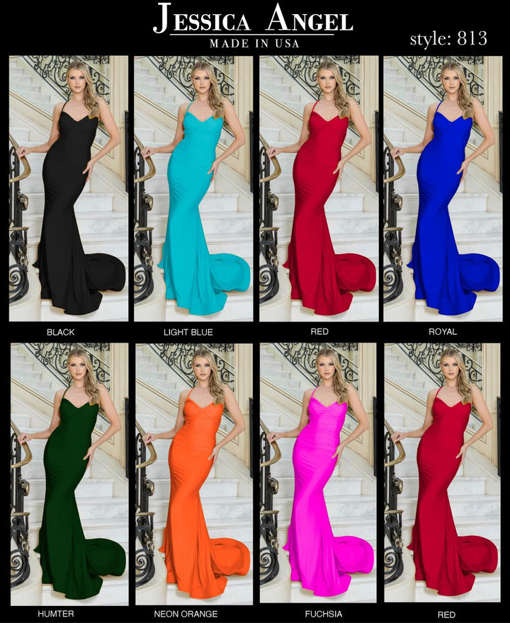 Jersey Fitted Sleeveless Gown by Jessica Angel 813