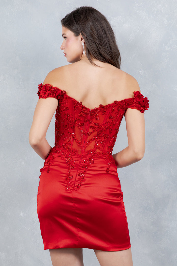 Short Off Shoulder Dress by Cinderella Couture 8181JS
