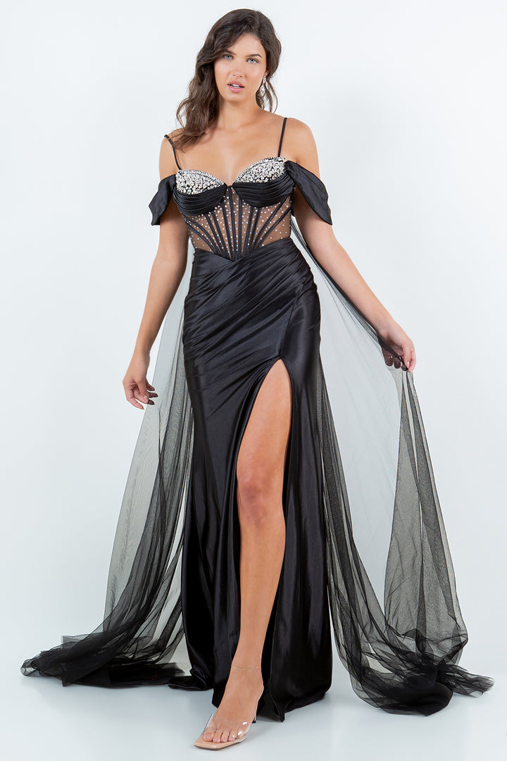 Beaded Sweetheart Slit Gown by Cinderella Couture 8273J