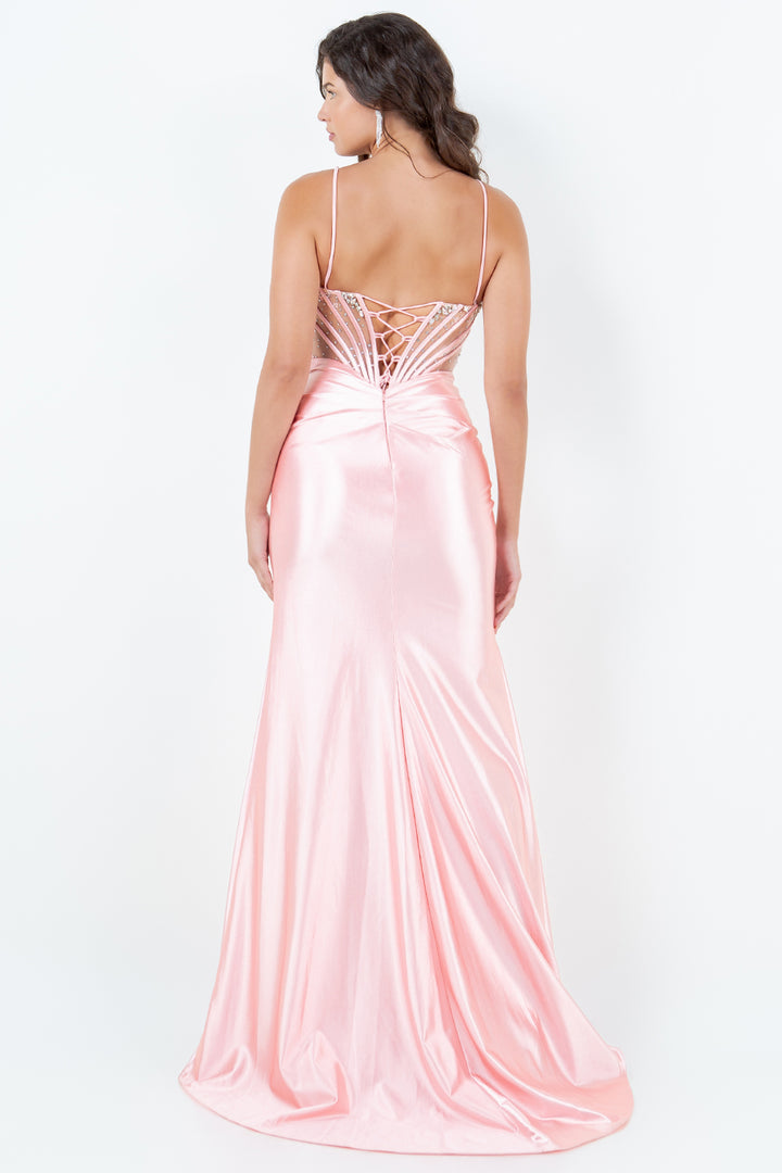 Beaded Sweetheart Slit Gown by Cinderella Couture 8273J