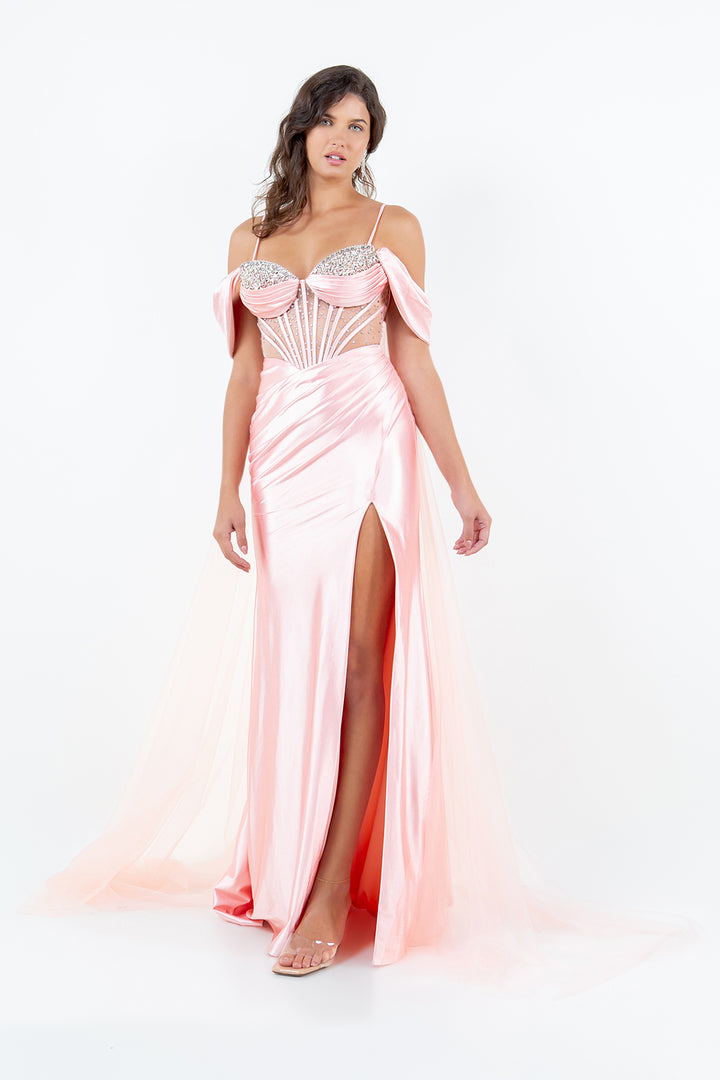 Beaded Sweetheart Slit Gown by Cinderella Couture 8273J