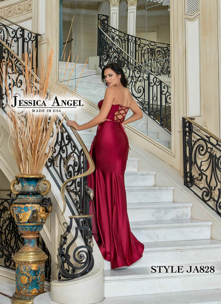 Jersey 2-Piece Strapless Gown by Jessica Angel 828