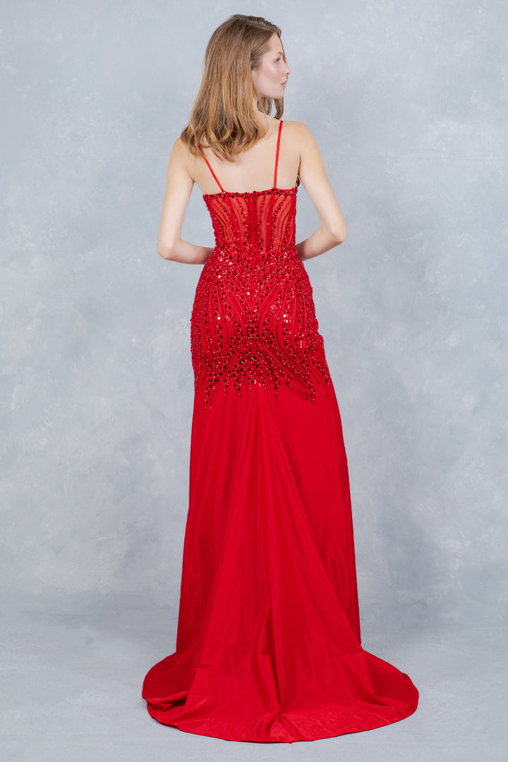 Sequin Sleeveless Slit Gown by Cinderella Couture 8329J