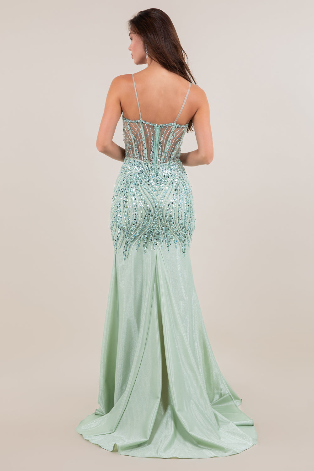 Sequin Sleeveless Slit Gown by Cinderella Couture 8329J