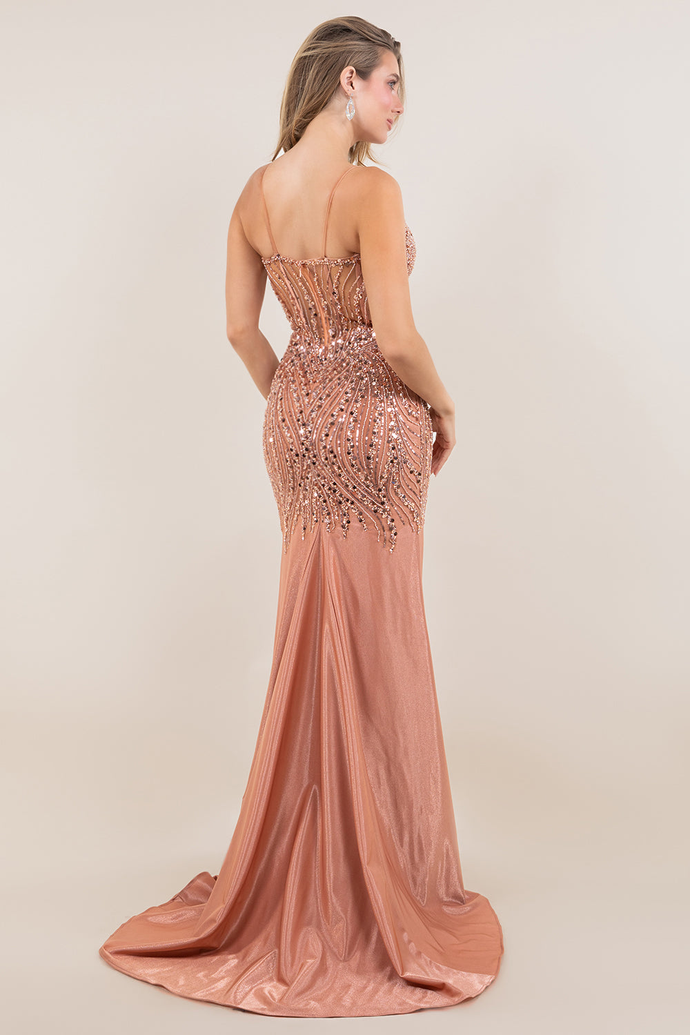 Sequin Sleeveless Slit Gown by Cinderella Couture 8329J