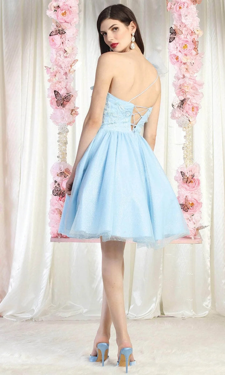 Short One Shoulder A-line Dress by May Queen MQ1952