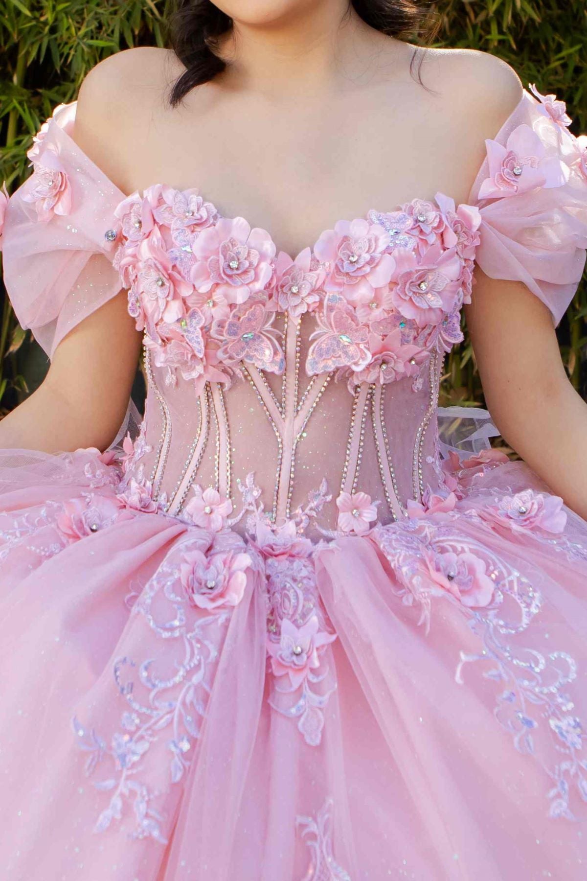 大人気新品セール ブ 3D 8330J Couture Cinderella by Gown Ball Shoulder Off Floral ワンピース
