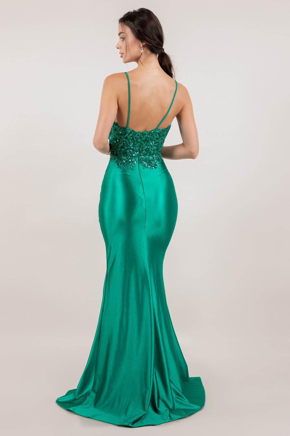 Applique Sleeveless Slit Gown by Cinderella Couture 8334J