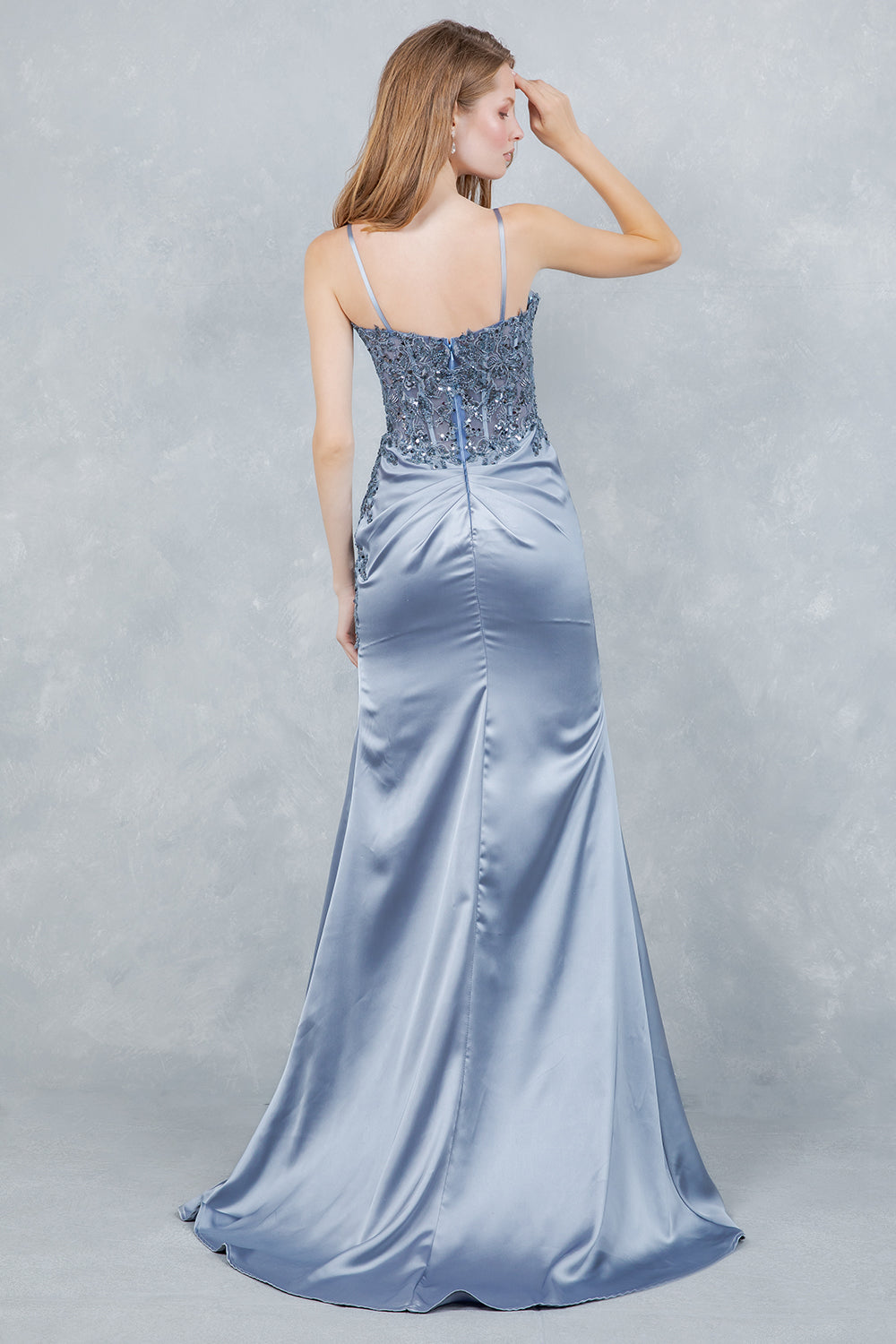 Applique Sleeveless Slit Gown by Cinderella Couture 8377J