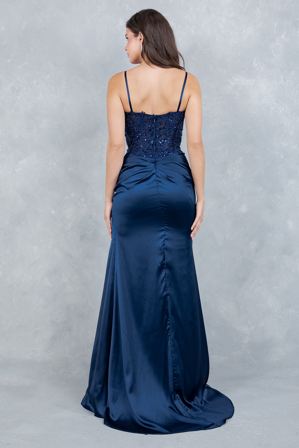 Applique Sleeveless Slit Gown by Cinderella Couture 8377J