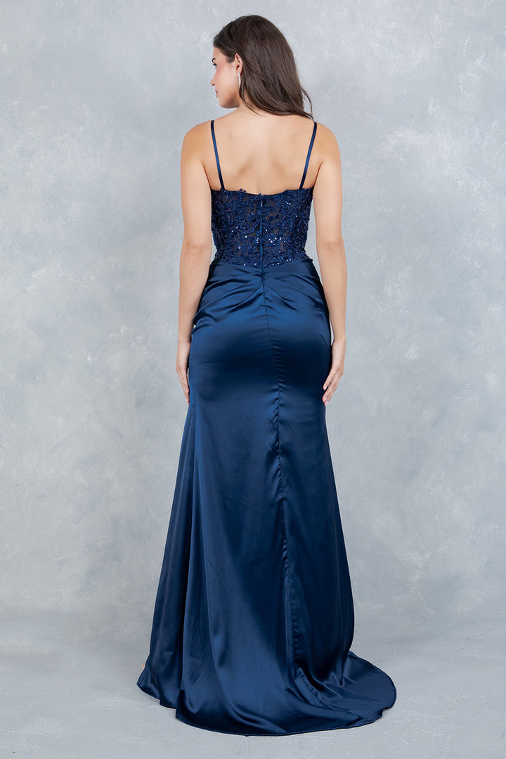 Applique Sleeveless Slit Gown by Cinderella Couture 8377J