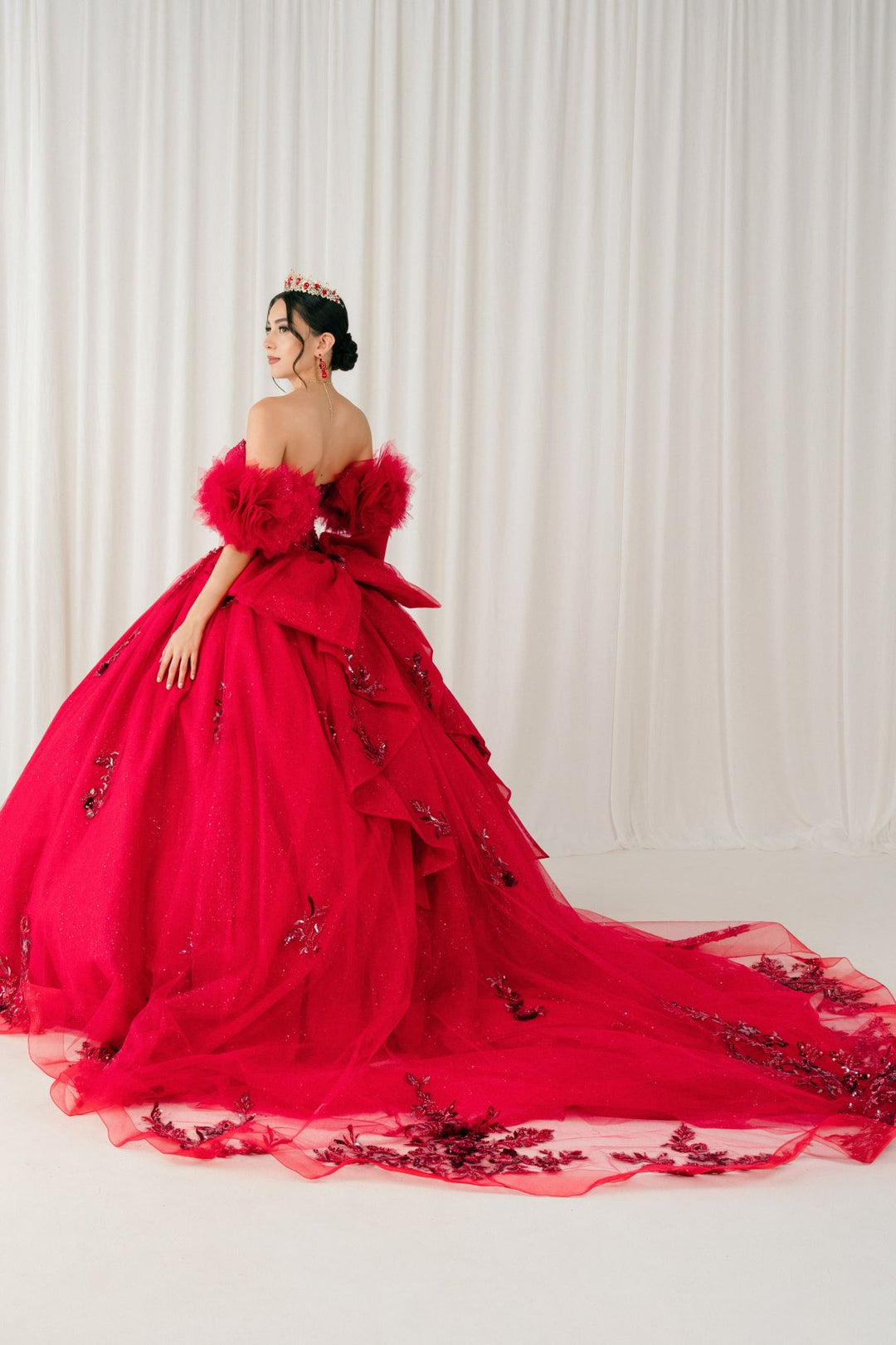 Ruffled Sleeve Ball Gown by Cinderella Couture 8380J