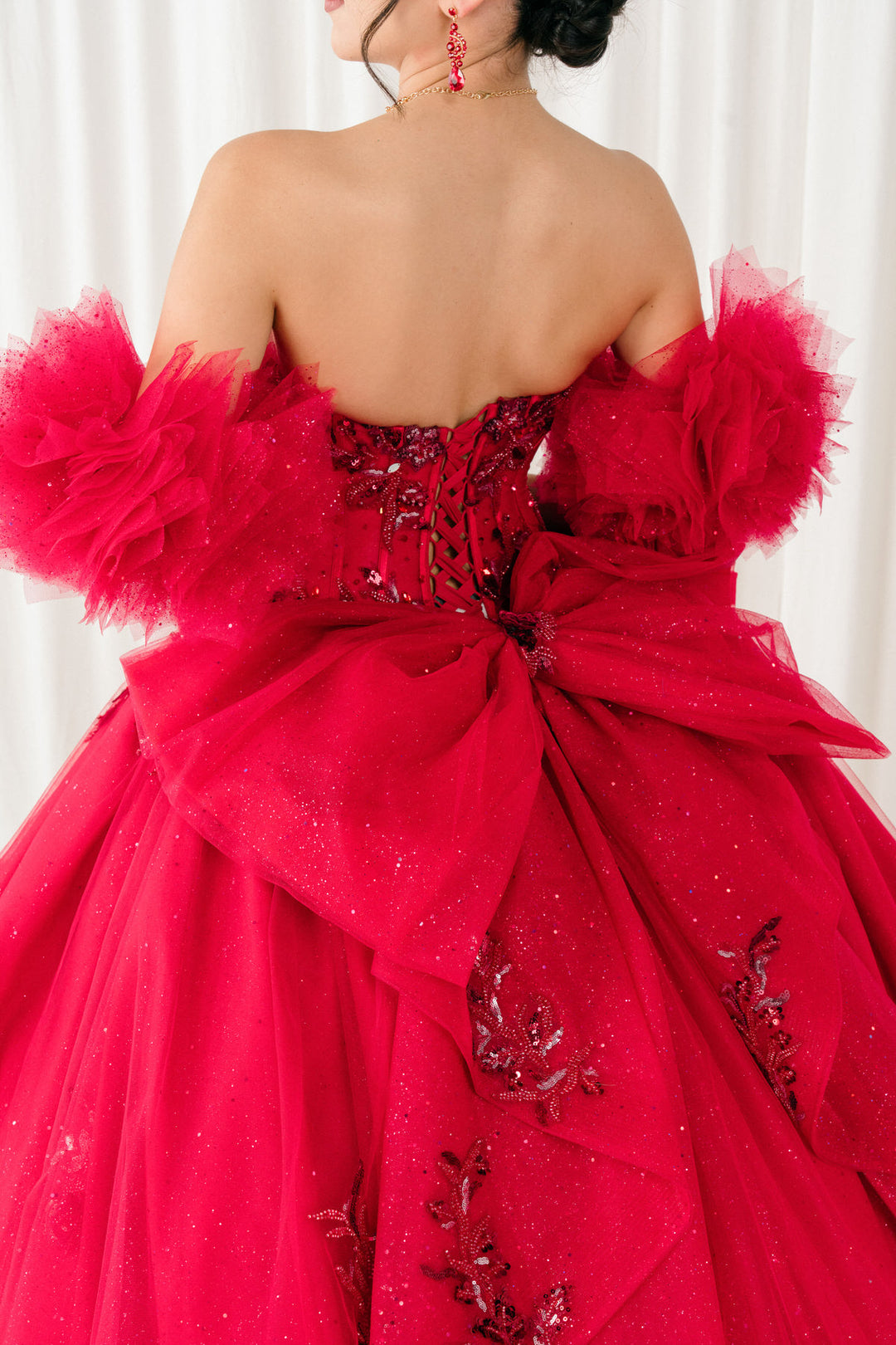 Ruffled Sleeve Ball Gown by Cinderella Couture 8380J