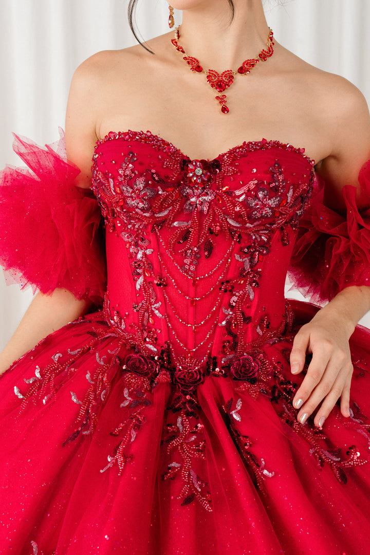 Ruffled Sleeve Ball Gown by Cinderella Couture 8380J