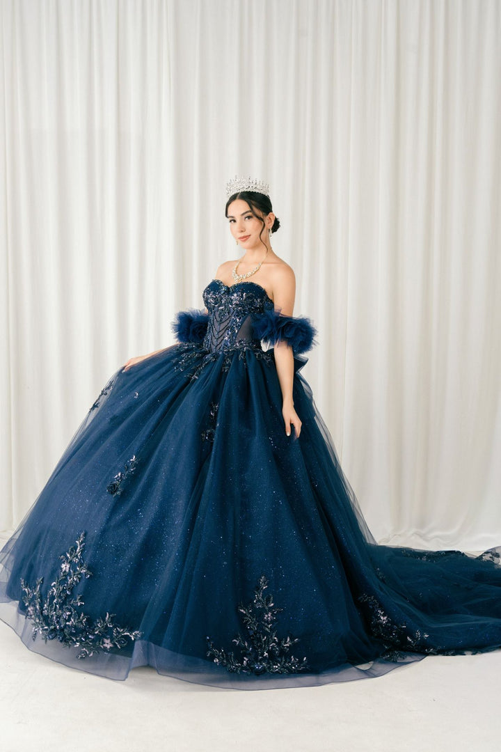 Ruffled Sleeve Ball Gown by Cinderella Couture 8380J
