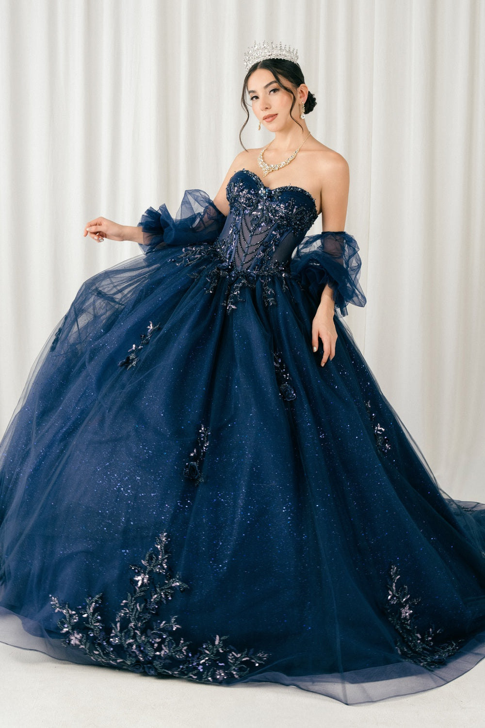 Ruffled Sleeve Ball Gown by Cinderella Couture 8380J