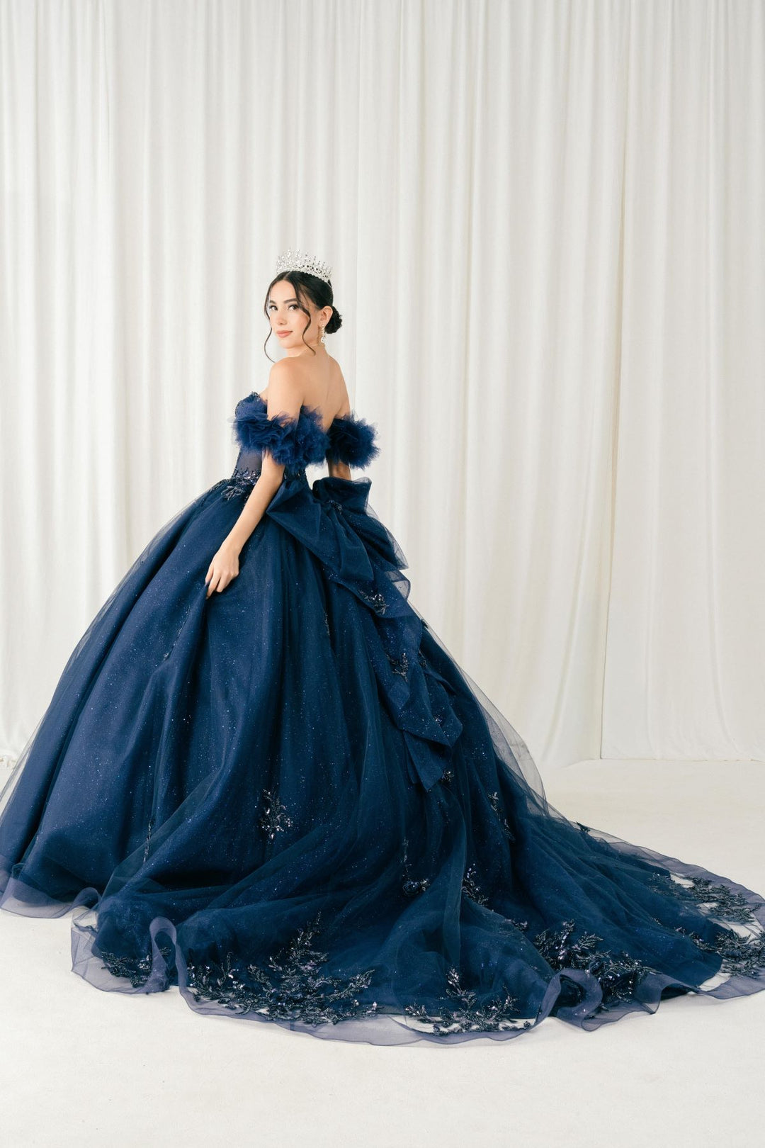 Ruffled Sleeve Ball Gown by Cinderella Couture 8380J