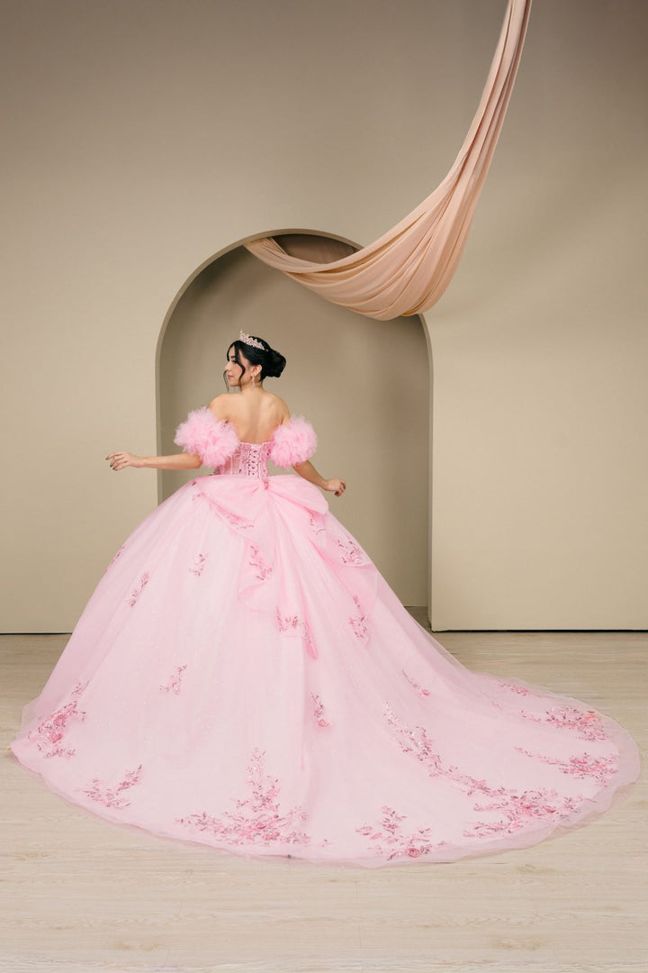 Ruffled Sleeve Ball Gown by Cinderella Couture 8380J