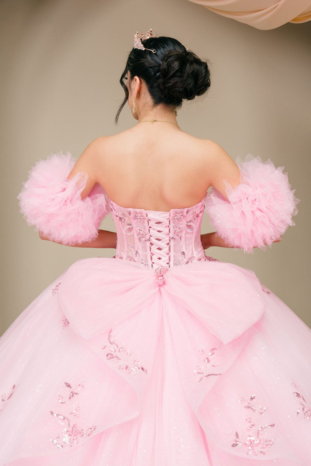 Ruffled Sleeve Ball Gown by Cinderella Couture 8380J