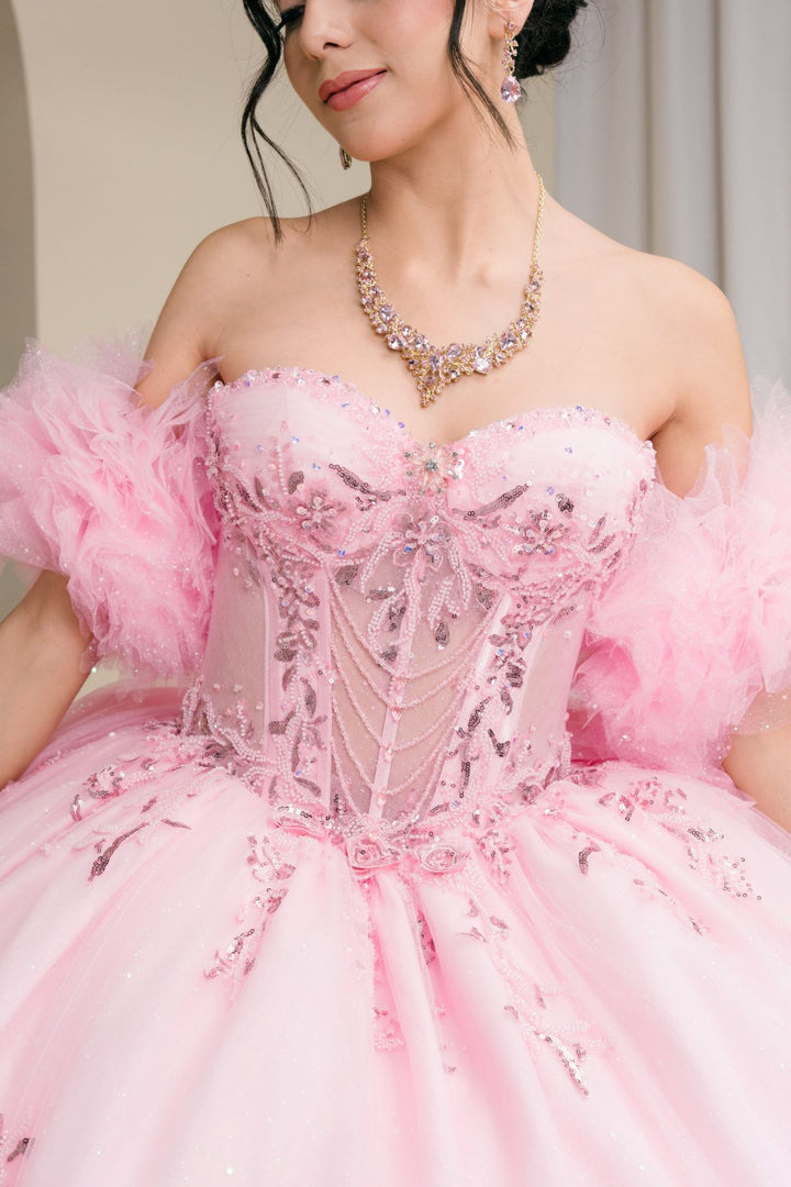 Ruffled Sleeve Ball Gown by Cinderella Couture 8380J