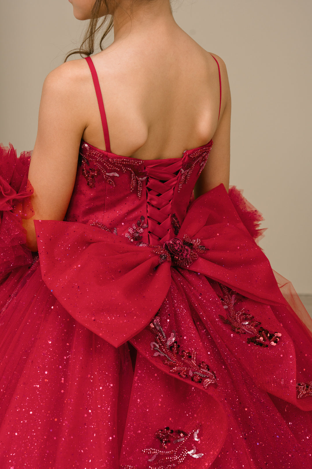 Girls Puff Sleeve Gown by Cinderella Couture 8380