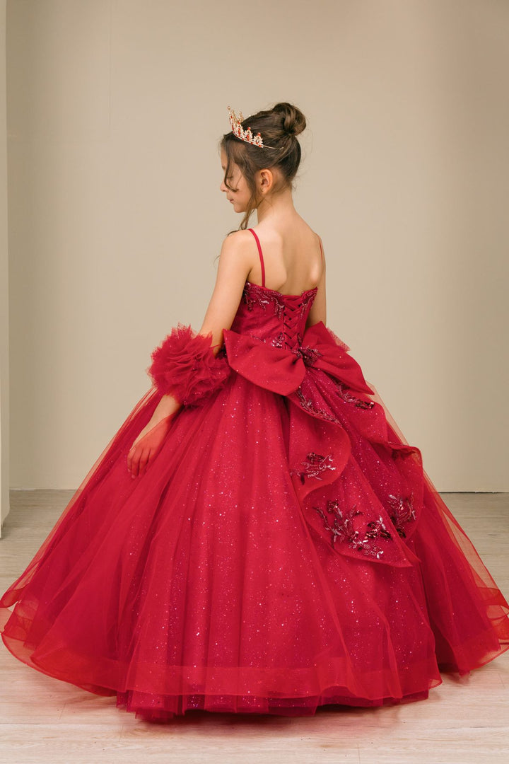 Girls Puff Sleeve Gown by Cinderella Couture 8380