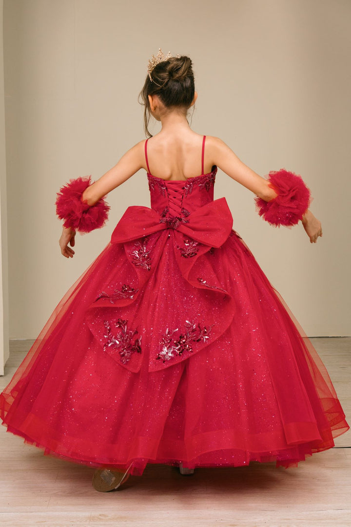 Girls Puff Sleeve Gown by Cinderella Couture 8380