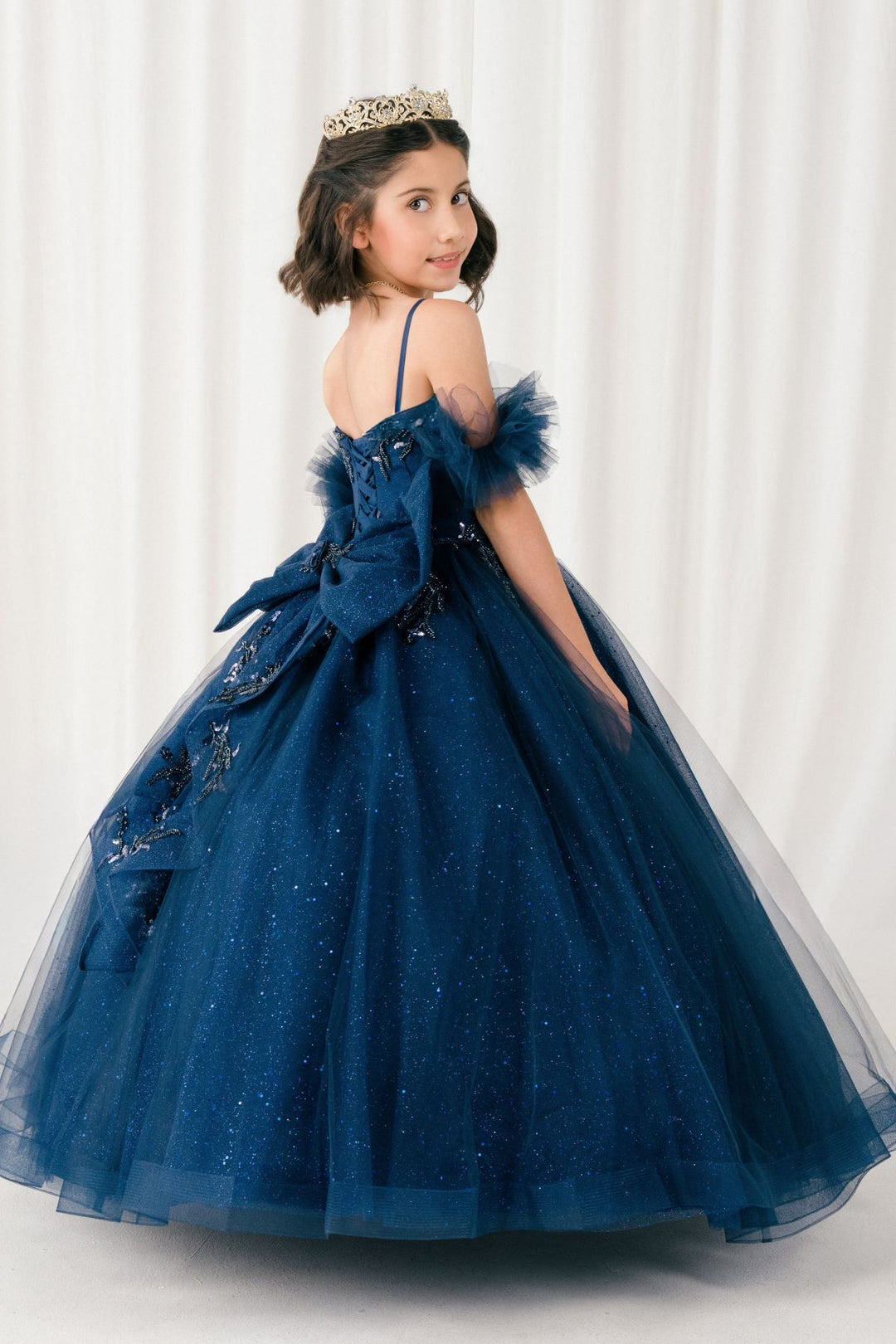 Girls Puff Sleeve Gown by Cinderella Couture 8380