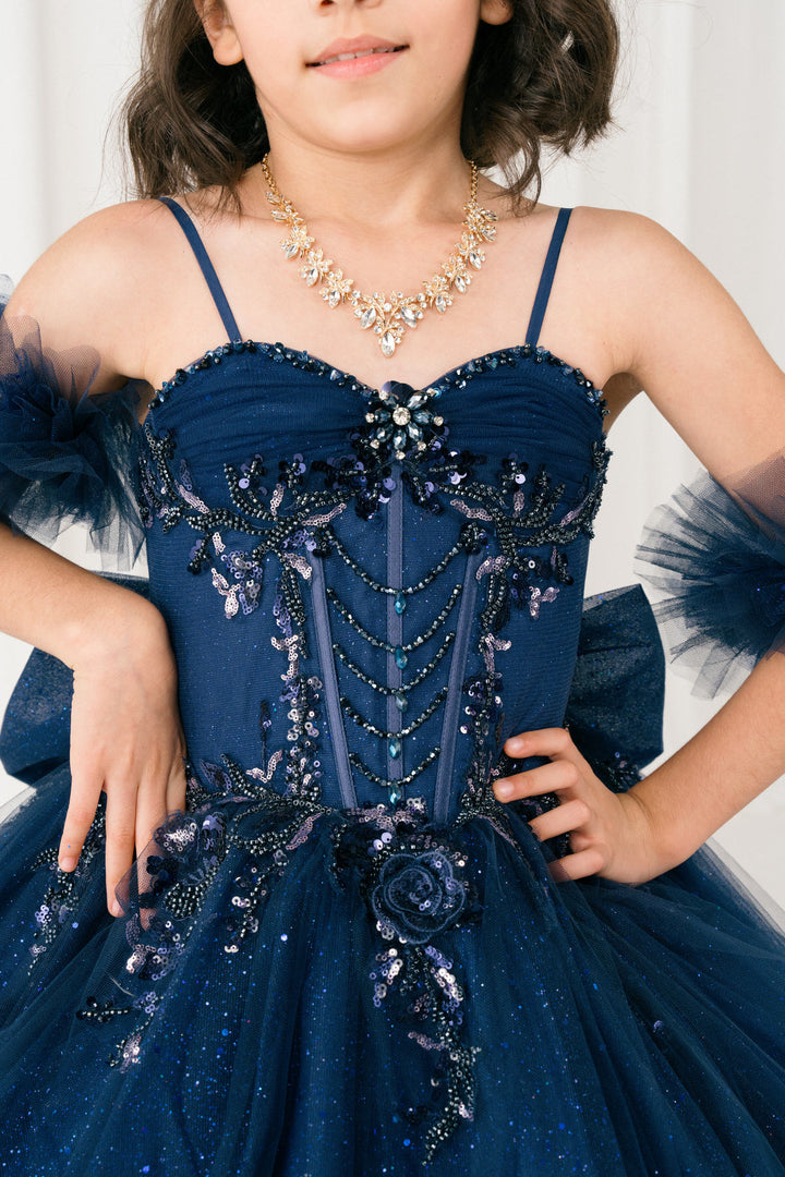 Girls Puff Sleeve Gown by Cinderella Couture 8380