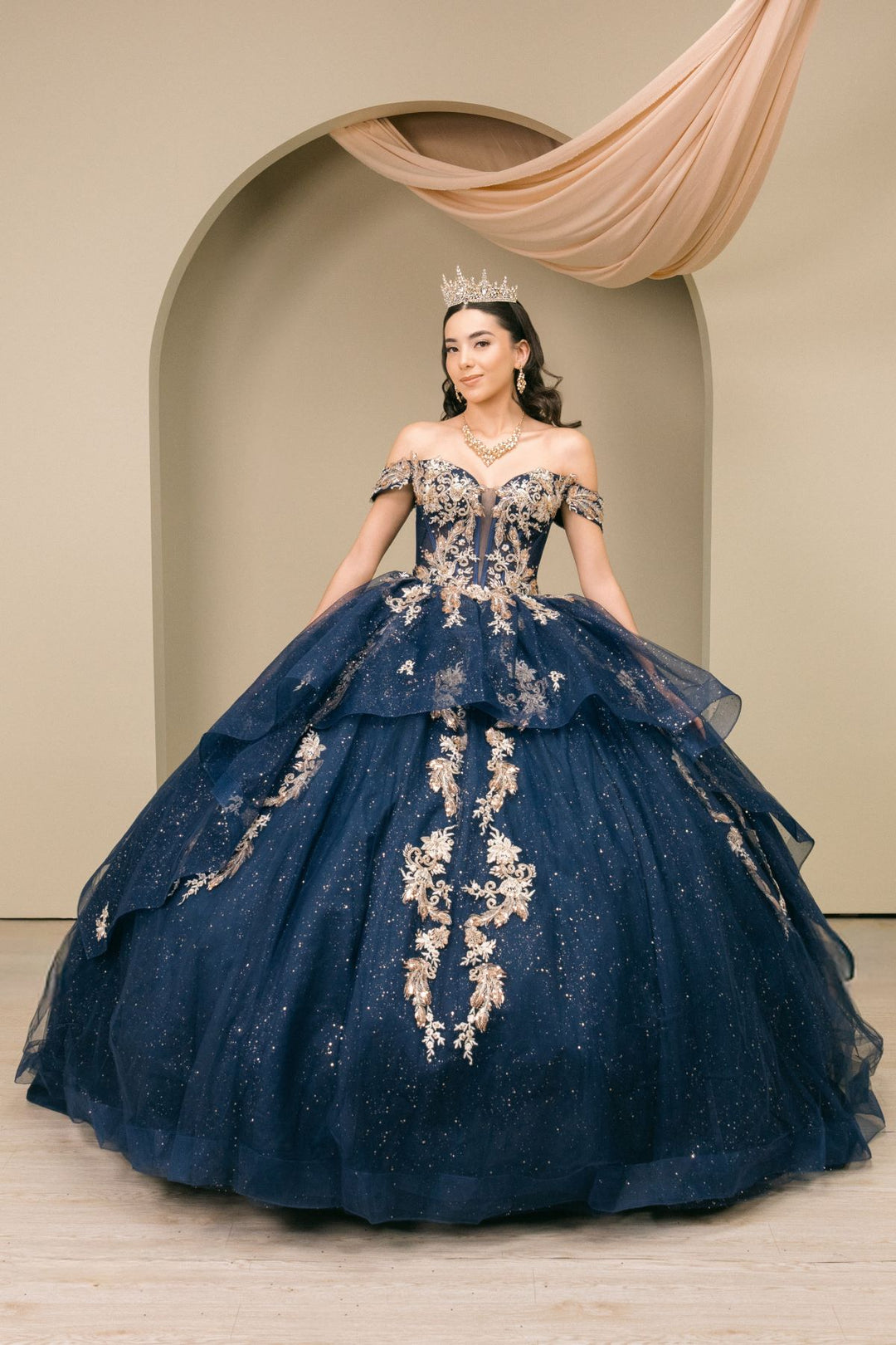 Off Shoulder Ball Gown by Cinderella Couture 8390JQ