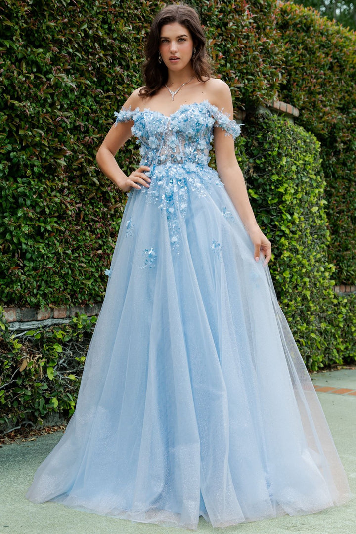 Off Shoulder A-line Gown by Cinderella Couture 8403J