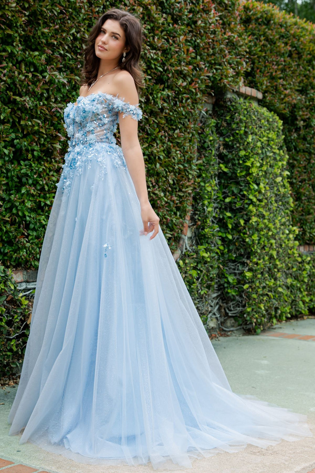 Off Shoulder A-line Gown by Cinderella Couture 8403J