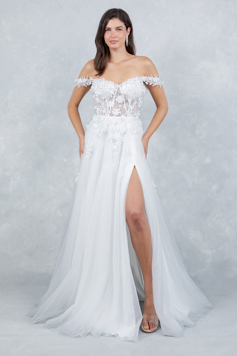 Off Shoulder A-line Gown by Cinderella Couture 8403J