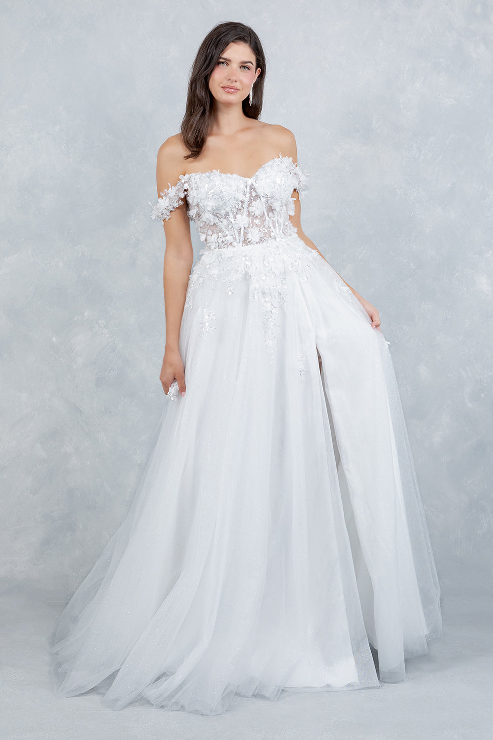 Off Shoulder A-line Gown by Cinderella Couture 8403J